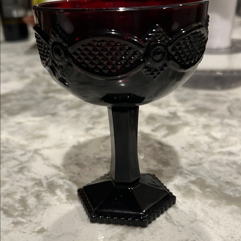 Elegant Red Goblet. All 8 are being sold as a set